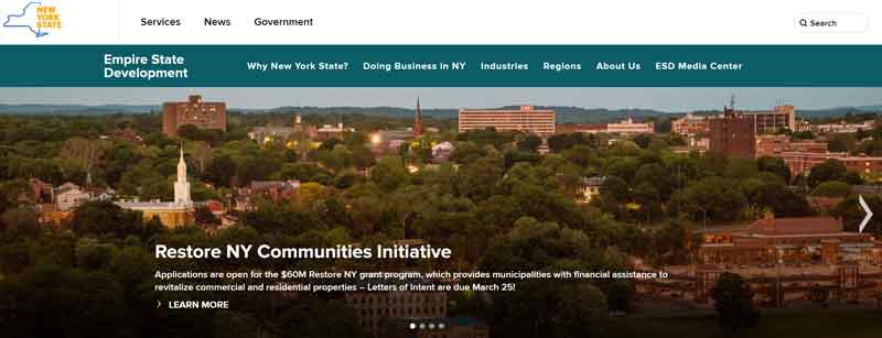 EMPIRE STATE DEVELOPMENT WEBSITE